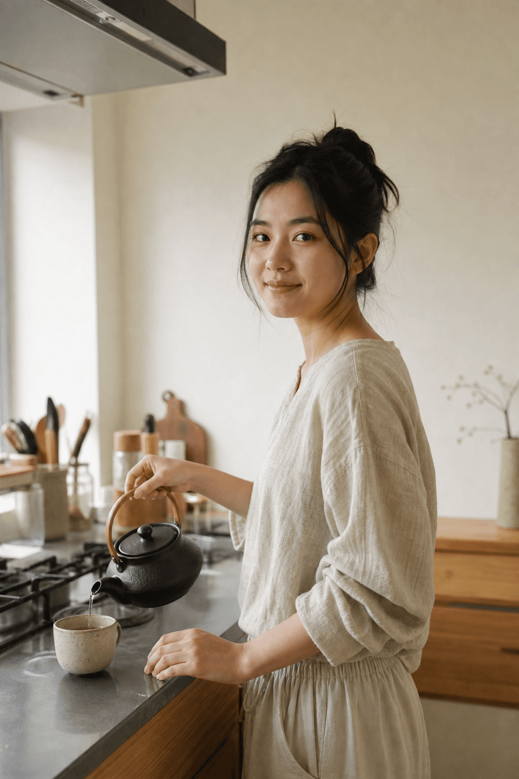 Someone at home in morning light